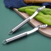 2pcs Pepper Corer; Stainless Steel Fruit Corer; Vegetable Corer; Corer With Serrated Slices And Handle; For Jalapeno