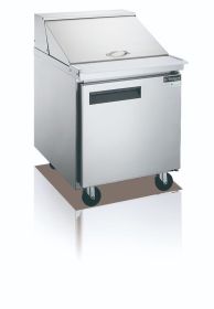 Dukers DPP44-6-S1 Commercial Single Door Refrigerated Pizza Food Prep Table in Stainless Steel