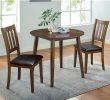 Cozy 3pc Dining Set Round Dining Table And 2x Side Chairs Walnut, Dark Brown Transitional Solid wood Dining Room Furniture Leatherette Padded Seat