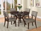 Drake Gray Fabric & Espresso Finish 5PCs Dining Set