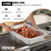 VEVOR 6 Pack Steam Table Pans 20.9 x 12.8 x 3.9 Inch Deep Steam Table Pan Full Size 13L Deep Food Container Stainless Steel Oven Tray Hotel Pans Anti-