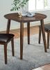 Cozy 3pc Dining Set Round Dining Table And 2x Side Chairs Walnut, Dark Brown Transitional Solid wood Dining Room Furniture Leatherette Padded Seat