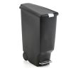 Black 10-Gallon Narrow Kitchen Trash Can with Easy Step-on Lid