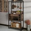 Farmhouse Oak Iron Baker's Wine Storage Rack