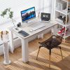 47-inch Kitchen Dining Table or Computer Desk in White Light Grey Wood Finish