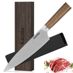 Chef Knife - 8-Inch Professional Japanese Kitchen Knife, Ultra Sharp Gyuto Knife Full Tang Ergonomic Natural Wood Handle, Cooking Knife With Gift (Option: 8inch chef knife)