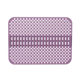 1pc Kitchen Silicone Drain Mat; Kitchen Sink Protection Anti-Scratch Mat; Non-Slip Card Bowl Card Position Mat; 16.93*12.6inch (Color: Purple, Quantity: 1PC)