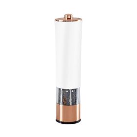 1PCS Electric Grinder Built In Light Adjustable Grind Size Stainless Steel Mill For Salt Pepper Spices Kitchen Tools (Color: rose white gold)